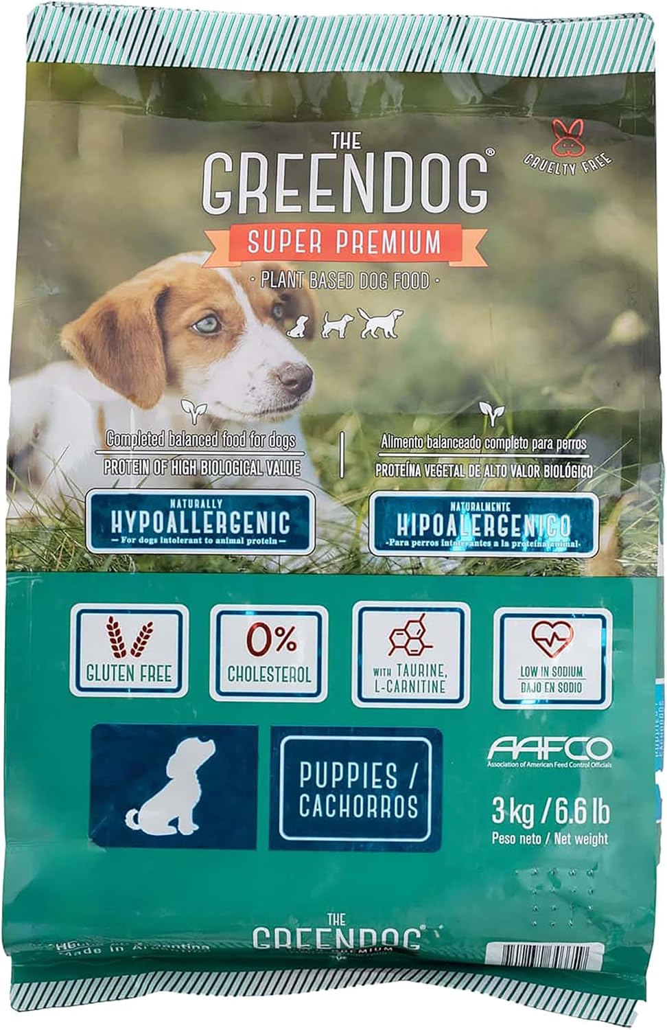 The Green Dog: Super Premium – Puppies – 6.6 Lb Bag Dog Food – Plant Based Protein, Vegan Dry Pet Kibble, Gluten Free, Comple