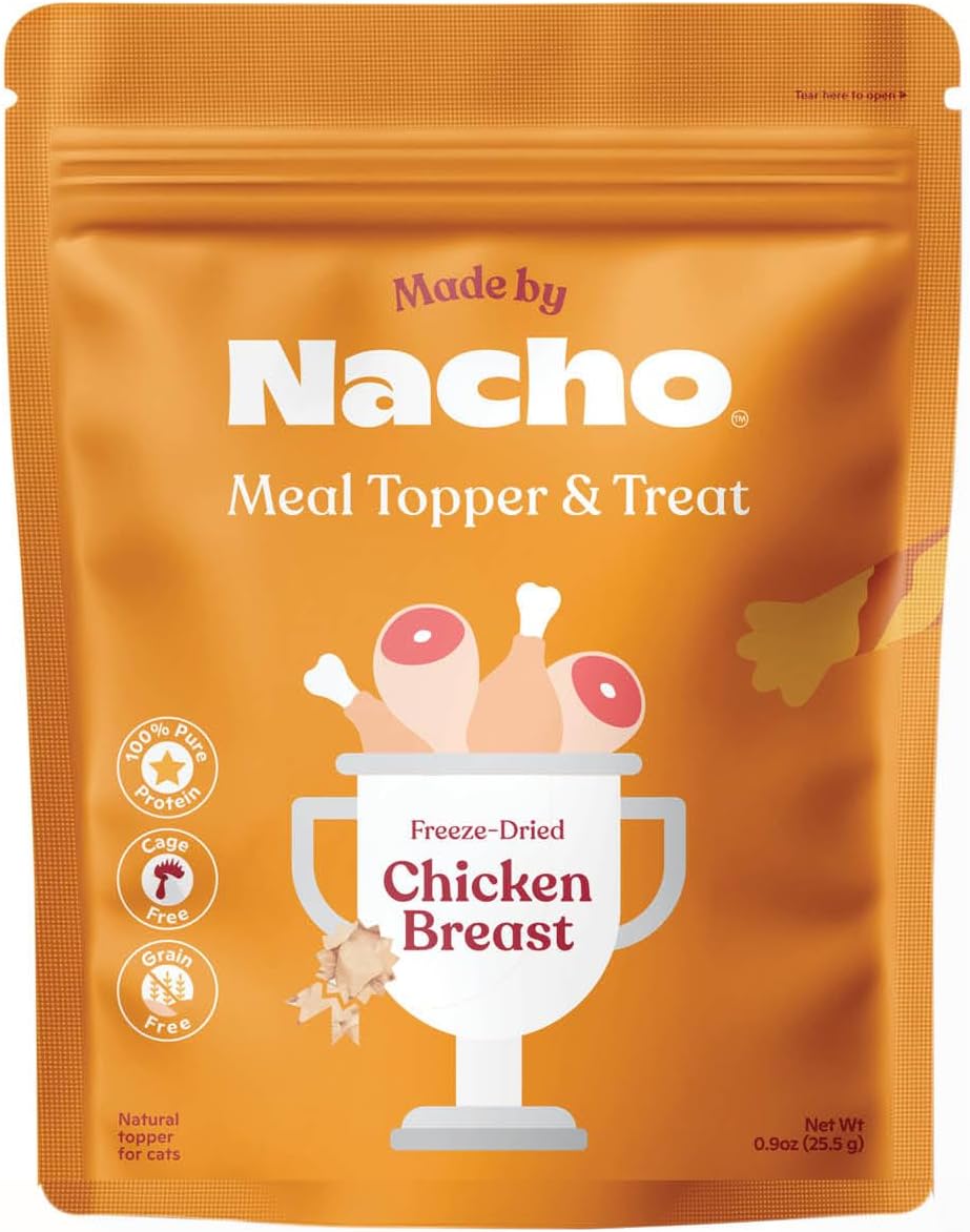 Made by Nacho Freeze-Dried Chicken Breast Meal Topper, Mixer or Treat 3.5oz | High Protein, Pure Chicken Ingredients | Premiu