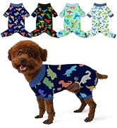 Bienbee Dog Pajamas, 4 Pack Cute Soft Dog Puppy Clothes Dogs Pjs Onesies Jammies Outfit Adjustabl...
