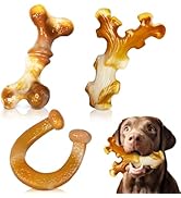 Frienhund Heavy Duty Chew Toys 3 Pack for Aggressive Chewers - Dog Toys for Large Dogs, Teeth Cle...